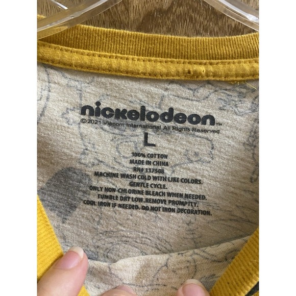 Nickelodeon VINTAGE T-Shirt Graphic Tee 90s Large Yellow Cartoons Rocko Rugrats - Picture 3 of 8